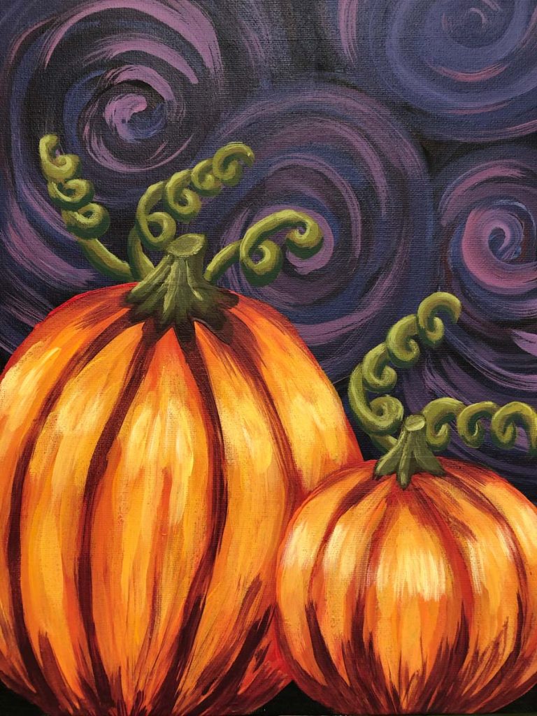 Pumpkin swirls painting