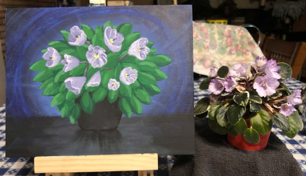 African Violet Painting