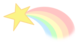 Shooting Star with Rainbow Tail