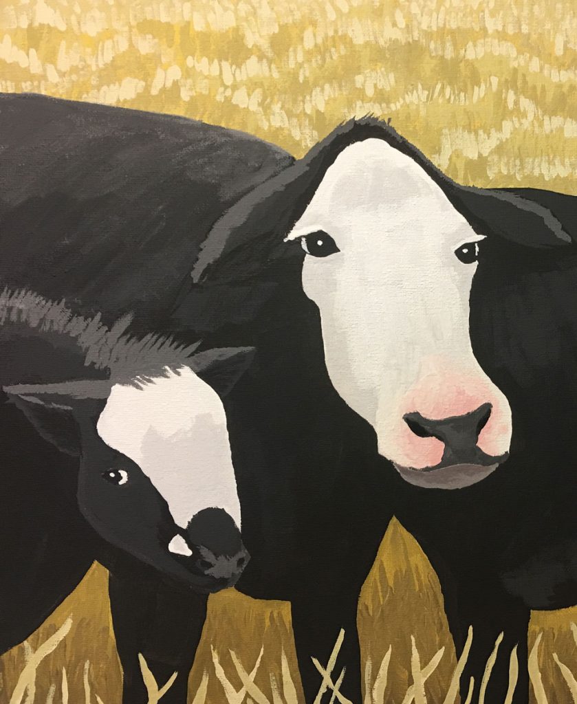 White Face Cow Painting
