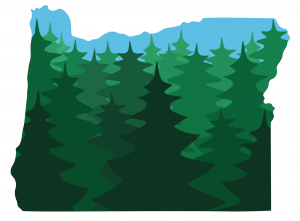 Shape of Oregon (with trees)