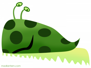 Green slug with slime trail