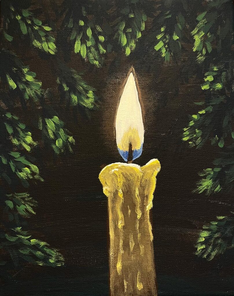 Beeswax candle painting